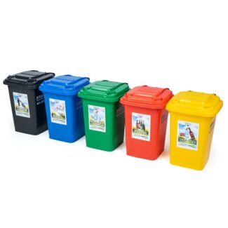 recycle bins 30 liter with stickers all colors for recycling 2