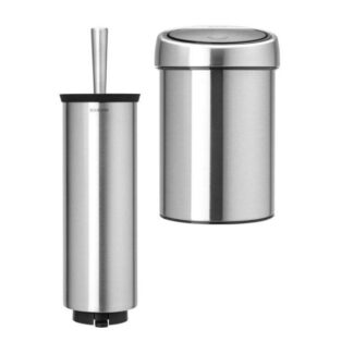 סט לשירותים מבריק עם פח נתלה Brabantia: פח טאץ נתלה 3 ליטר - B134