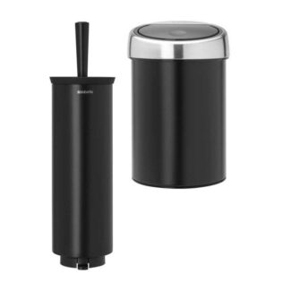 סט לשירותים שחור מט עם פח נתלה Brabantia: פח טאץ נתלה 3 ליטר - B136