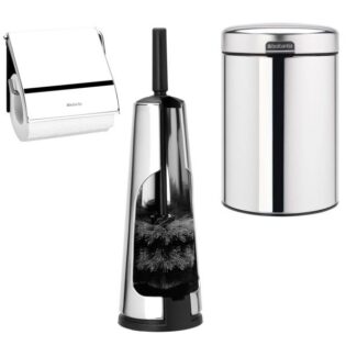 סט לשירותים מבריק עם פח נתלה Brabantia: פח נתלה 3 ליטר NewIcon - B158