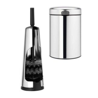 סט לשירותים מבריק עם פח נתלה Brabantia: פח נתלה 3 ליטר NewIcon - B111